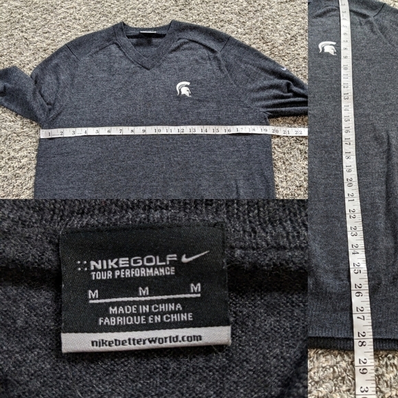 Nike Golf Tour Performance grey Michigan State University Spartans sweater M - Picture 7 of 10